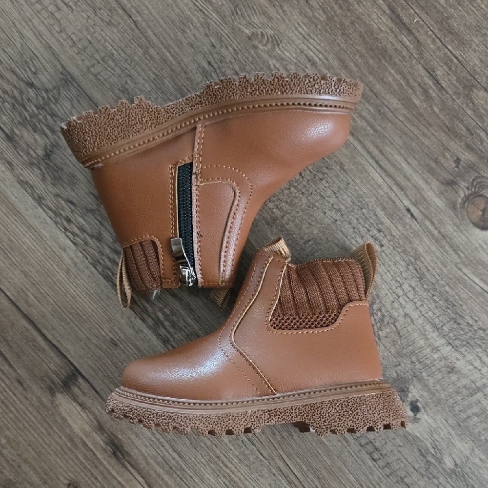 Brown Fur Line Warm Wintwe Kids Booties 6